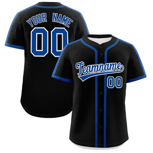 Custom Black Royal Personalized Classic Authentic Baseball Jersey