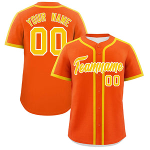 Custom Orange Gold Personalized Classic Authentic Baseball Jersey