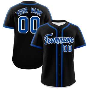 Custom Black Royal Personalized Classic Authentic Baseball Jersey