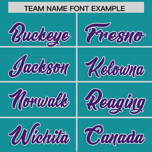 Custom Teal Purple Personalized Classic Authentic Baseball Jersey