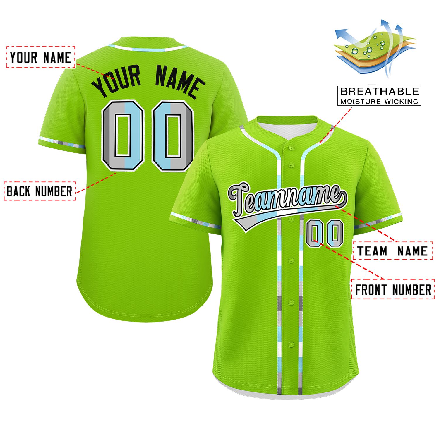 Custom Neon Green Demiboy For Pride Month Classic Style Authentic Baseball Jersey