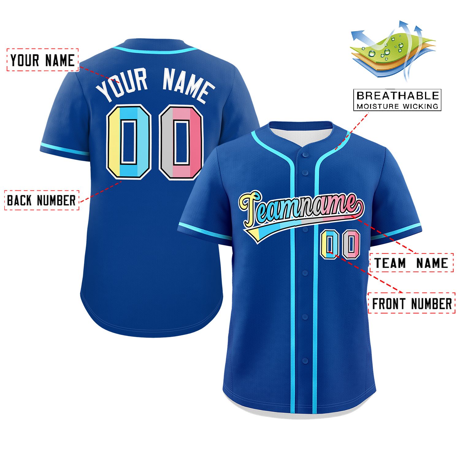 Custom Royal Genderflux For Pride Month Classic Style Authentic Baseball Jersey
