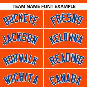 Custom Orange Royal Personalized Flame Graffiti Pattern Authentic Baseball Jersey