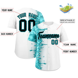 Custom White Personalized 3D Flame Design Authentic Baseball Jersey