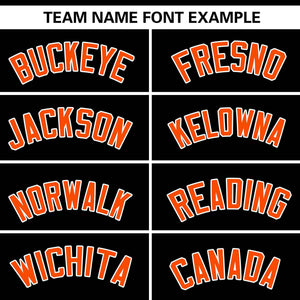 Custom Black Orange Personalized Gradient Ribbed Design Authentic Baseball Jersey