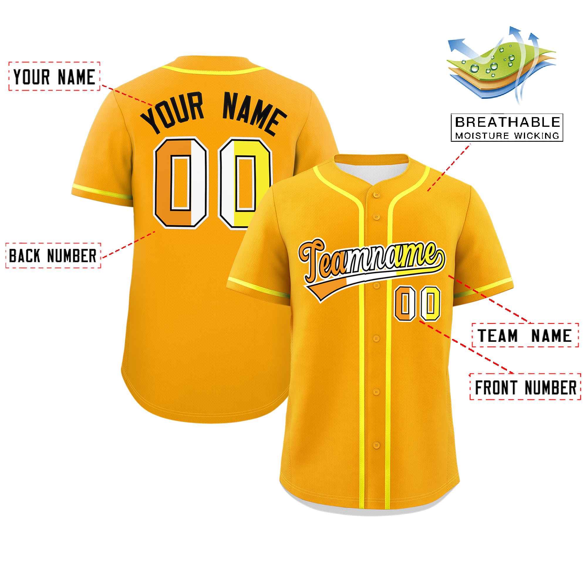 Custom Yellow Maverique For Pride Month Classic Style Authentic Baseball Jersey