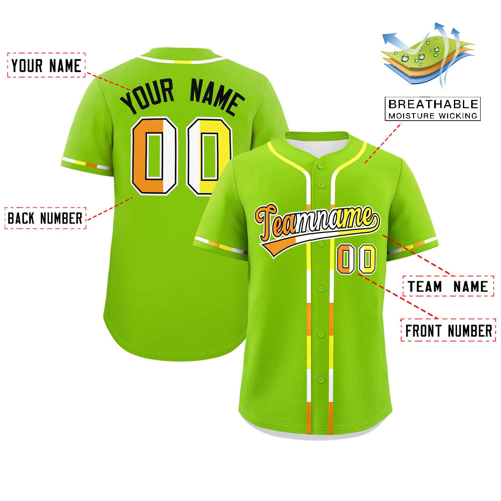 Custom Neon Green Maverique For Pride Month Classic Style Authentic Baseball Jersey