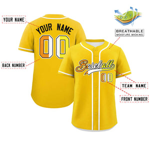 Custom Gold Maverique For Pride Month Classic Style Authentic Baseball Jersey