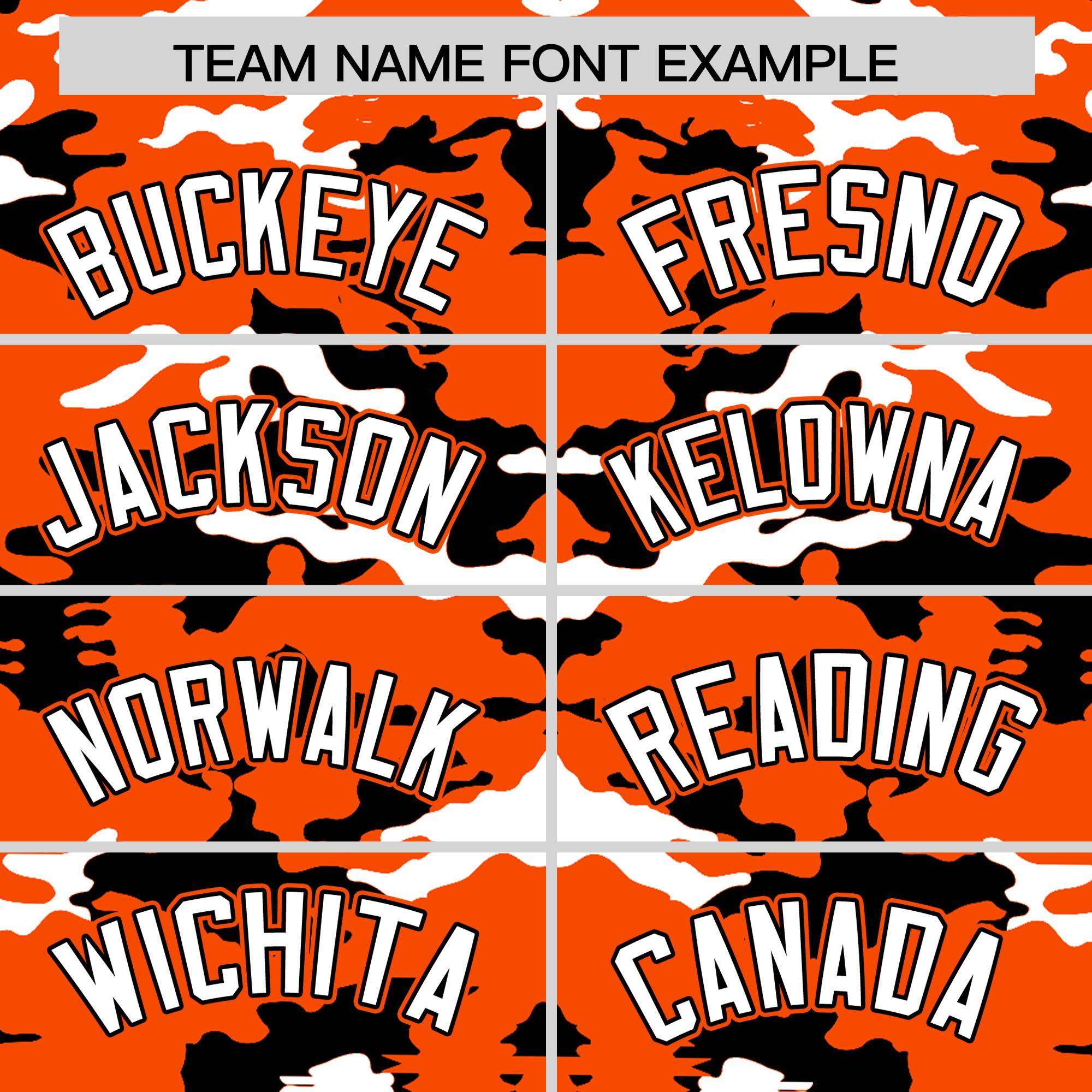 Custom Orange White-Black Personalized Camo Design Authentic Baseball Jersey