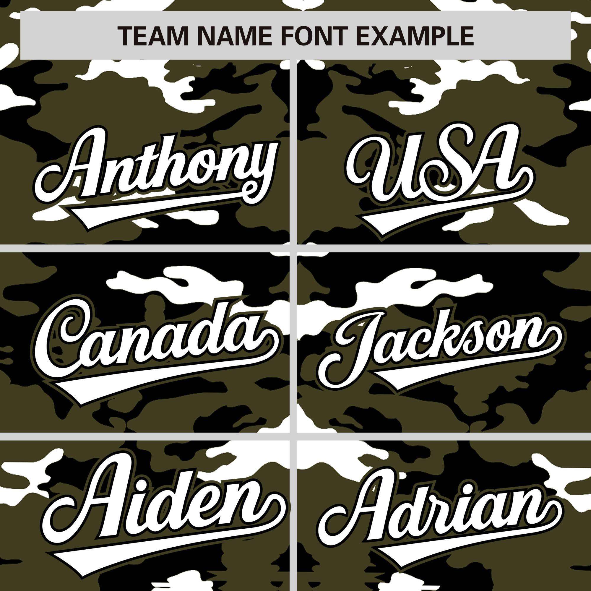 Custom Olive Black-White Personalized Camo Design Authentic Baseball Jersey