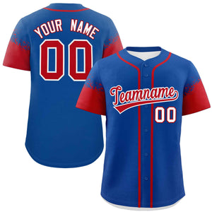 Custom Royal Red Personalized Raglan Sleeves Design Authentic Baseball Jersey