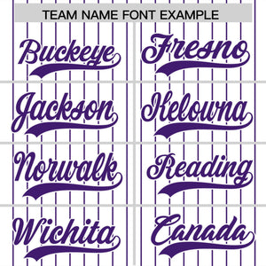 Custom White Purple Pinstripe Personalized Two-Tone Authentic Baseball Jersey