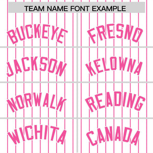 Custom White Pink Pinstripe Personalized Two-Tone Authentic Baseball Jersey