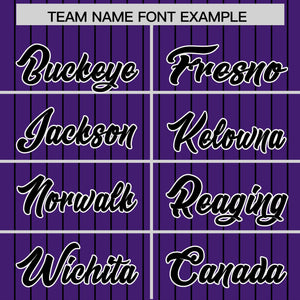 Custom Purple Black Pinstripe Personalized Two-Tone Authentic Baseball Jersey