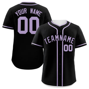 Custom Black Light Purple Personalized Classic Authentic Baseball Jersey