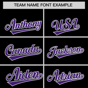 Custom Black Purple Personalized Classic Authentic Baseball Jersey