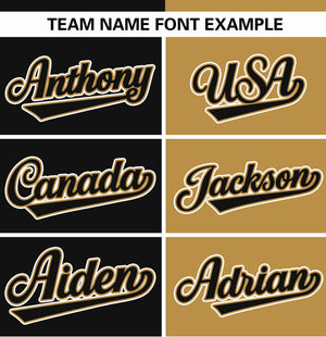 Custom Black Old Gold Stripe-Solid Combo Fashion Authentic Baseball Jersey