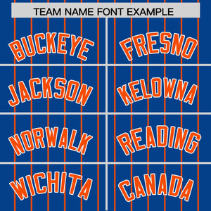 Custom Royal Orange Pinstripe Personalized Two-Tone Authentic Baseball Jersey