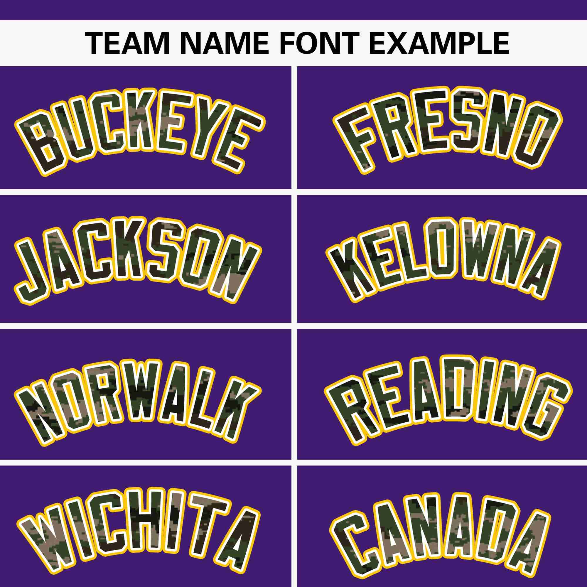 Custom Purple Personalized Camo Font Authentic Baseball Jersey