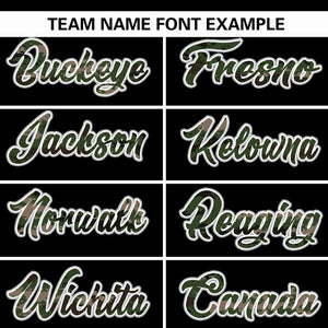 Custom Black Personalized Camo Font Authentic Baseball Jersey