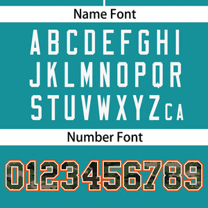 Custom Aqua Personalized Camo Font Authentic Baseball Jersey