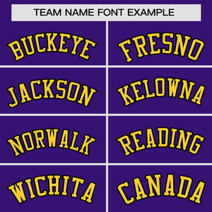 Custom Purple Gold Personalized Gradient Side Design Authentic Baseball Jersey