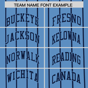 Custom Light Blue Navy Pinstripe Personalized Side Two-tone Authentic Baseball Jersey