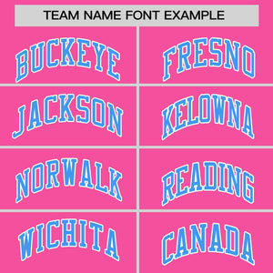 Custom Pink Powder Blue Personalized Raglan Sleeves Authentic Baseball Jersey