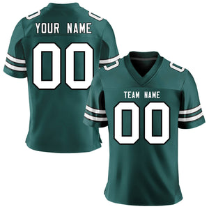 Custom Midnight Green White-Black Personalized Classic Mesh Authentic Football Jersey