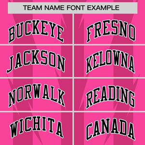 Custom Pink Pink Varsity Full-Snap Blade Pattern Raglan Sleeves Letterman Baseball Jacket