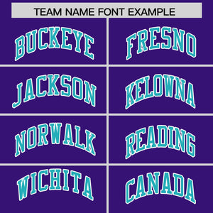 Custom Purple Aqua K-Ribbon Raglan Sleeves Varsity Full-Snap Color Block Letterman Jacket