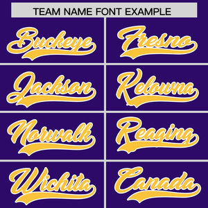 Custom Purple Gold K-Ribbon Raglan Sleeves Varsity Full-Snap Color Block Letterman Jacket