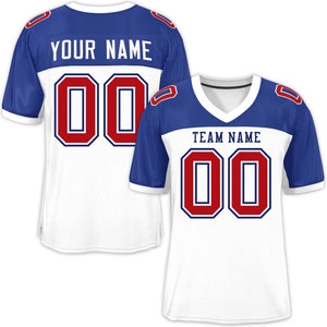 Custom White-Royal Raglan Sleeves Fashion Authentic Football Jersey