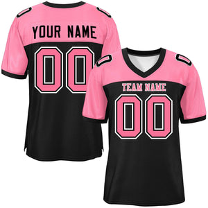 Custom Black-Light Pink Raglan Sleeves Fashion Authentic Football Jersey