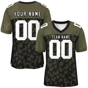 Custom Black Olive Raglan Sleeves Personalized Camo Authentic Football Jersey