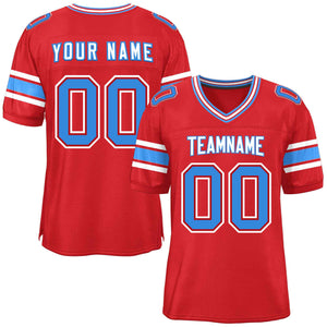 Custom Red Personalized Classic Authentic Football Jersey