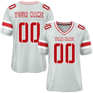 Custom Silver Personalized Classic Authentic Football Jersey