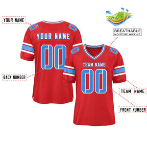 Custom Red Personalized Classic Authentic Football Jersey