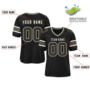 Custom Black Personalized Classic Authentic Football Jersey