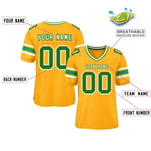 Custom Yellow Personalized Classic Authentic Football Jersey