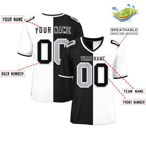 Custom Black White Personalized Split Two Tone Design Authentic Football Jersey