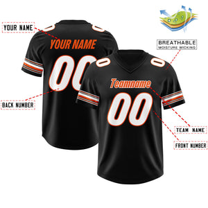 Custom Black White Retro Personalized Sleeve Line Authentic Football Jersey