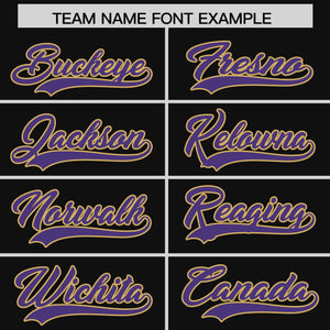 Custom Black Purple Retro Personalized Sleeve Line Authentic Football Jersey