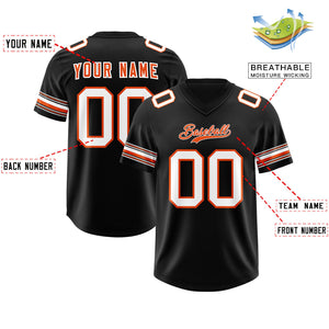 Custom Black White Retro Personalized Sleeve Line Authentic Football Jersey