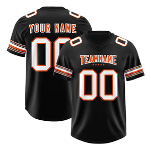 Custom Black White Retro Personalized Sleeve Line Authentic Football Jersey