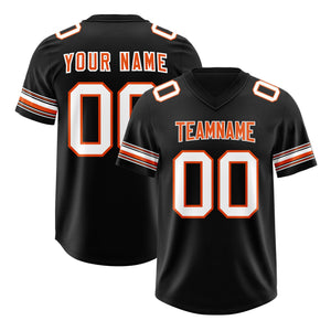 Custom Black White Retro Personalized Sleeve Line Authentic Football Jersey