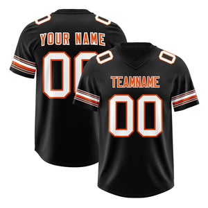 Custom Black White Retro Personalized Sleeve Line Authentic Football Jersey