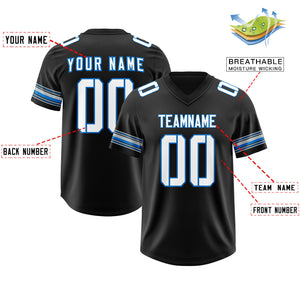 Custom Black White Retro Personalized Sleeve Line Authentic Football Jersey