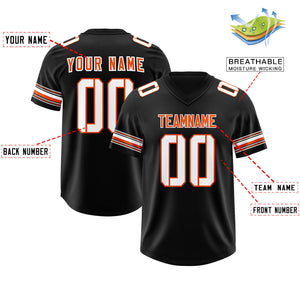 Custom Black White Retro Personalized Sleeve Line Authentic Football Jersey