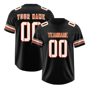 Custom Black White Retro Personalized Sleeve Line Authentic Football Jersey